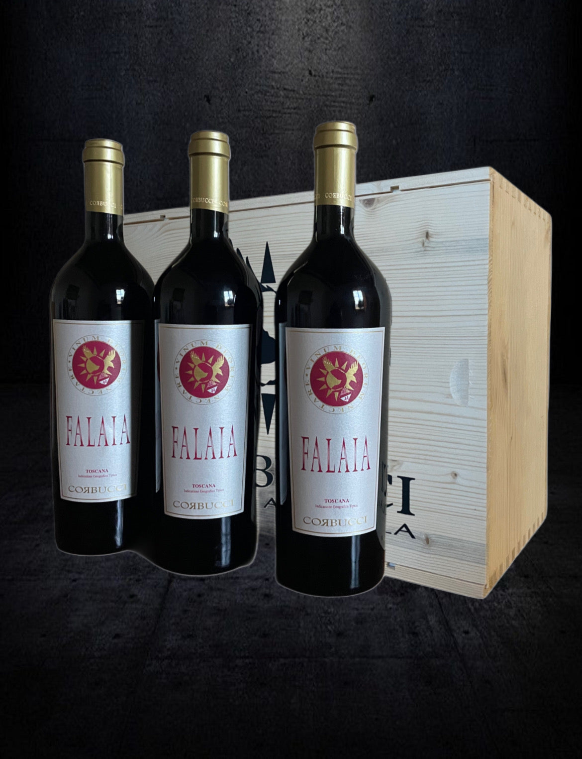 Corbucci Falaia 2022 – Prestige Wooden Custom Box (3 Bottles) | Supertuscan Premium Wine Description