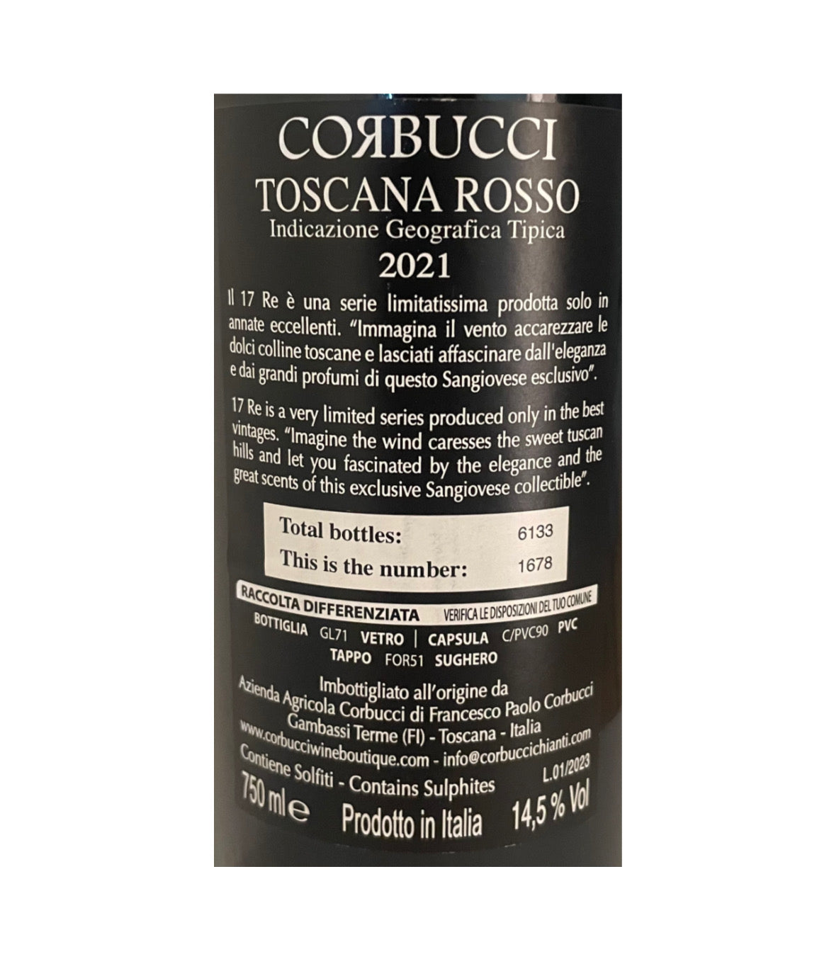 17RE Green Label 2021 | IGT Supertuscan Wine