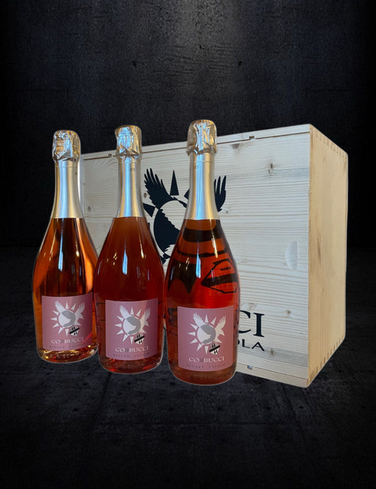 Corbucci Brut Rosé – Prestige Wooden Custom Box (3 Bottles)